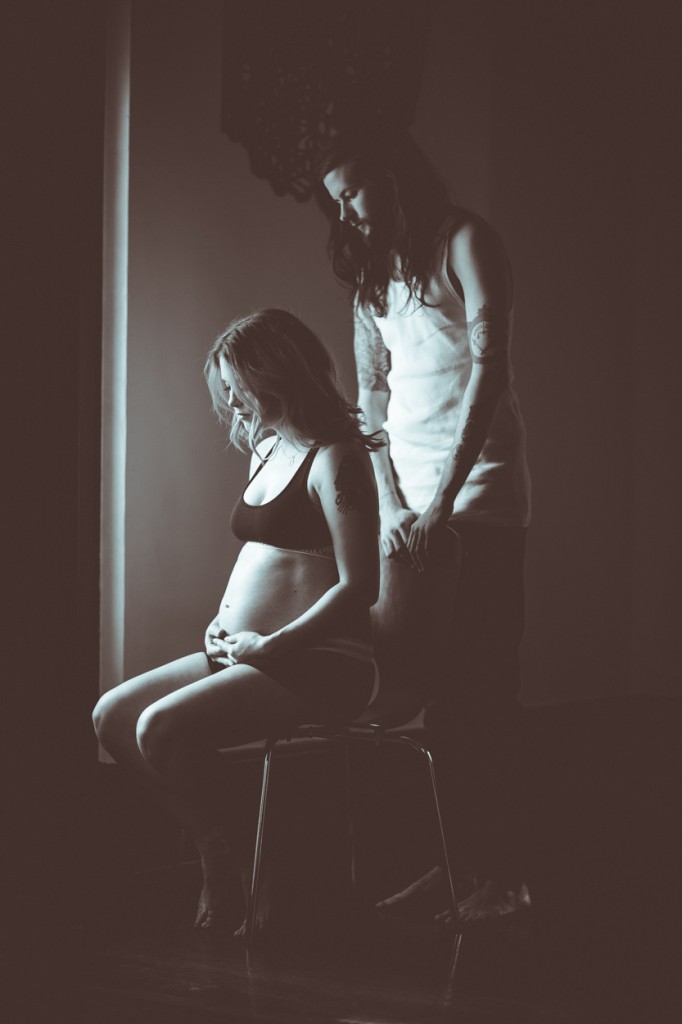 pregnant wife with husband Intimate Maternity Photos