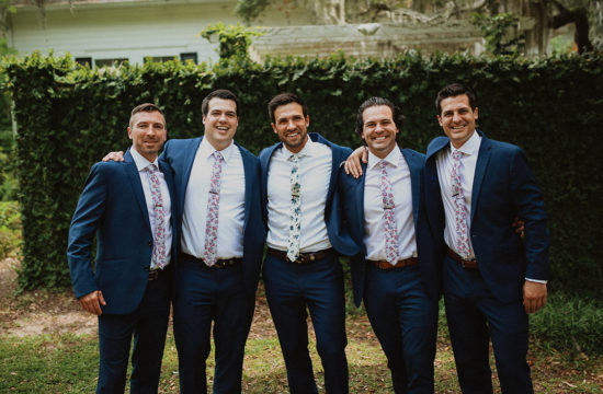 wedding family portrait of 5 brothers